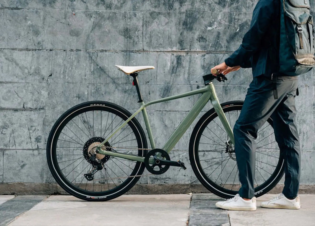 Orbea Vibe lightweight urban electric bike with rider in the city