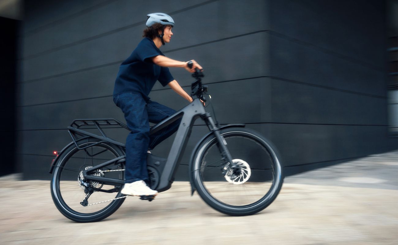 Riese & Müller Delite5 electric bike rider urban riding