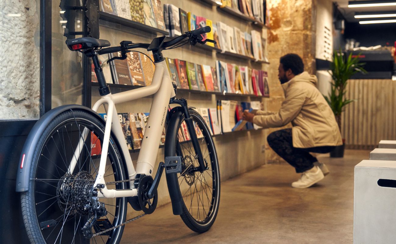 Riese & Müller Culture Biscuit lightweight urban electric bike parked indoors