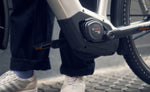 Close-up of Bosch Performance Line CX mid-drive motor on a Riese & Müller electric bike