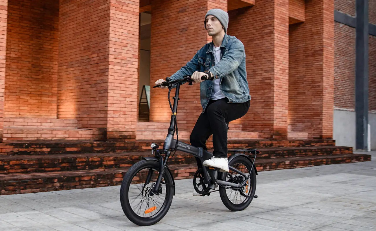 ADO Air 20 Pro Folding EBike on a brick building background | Electric Bikes Brisbane