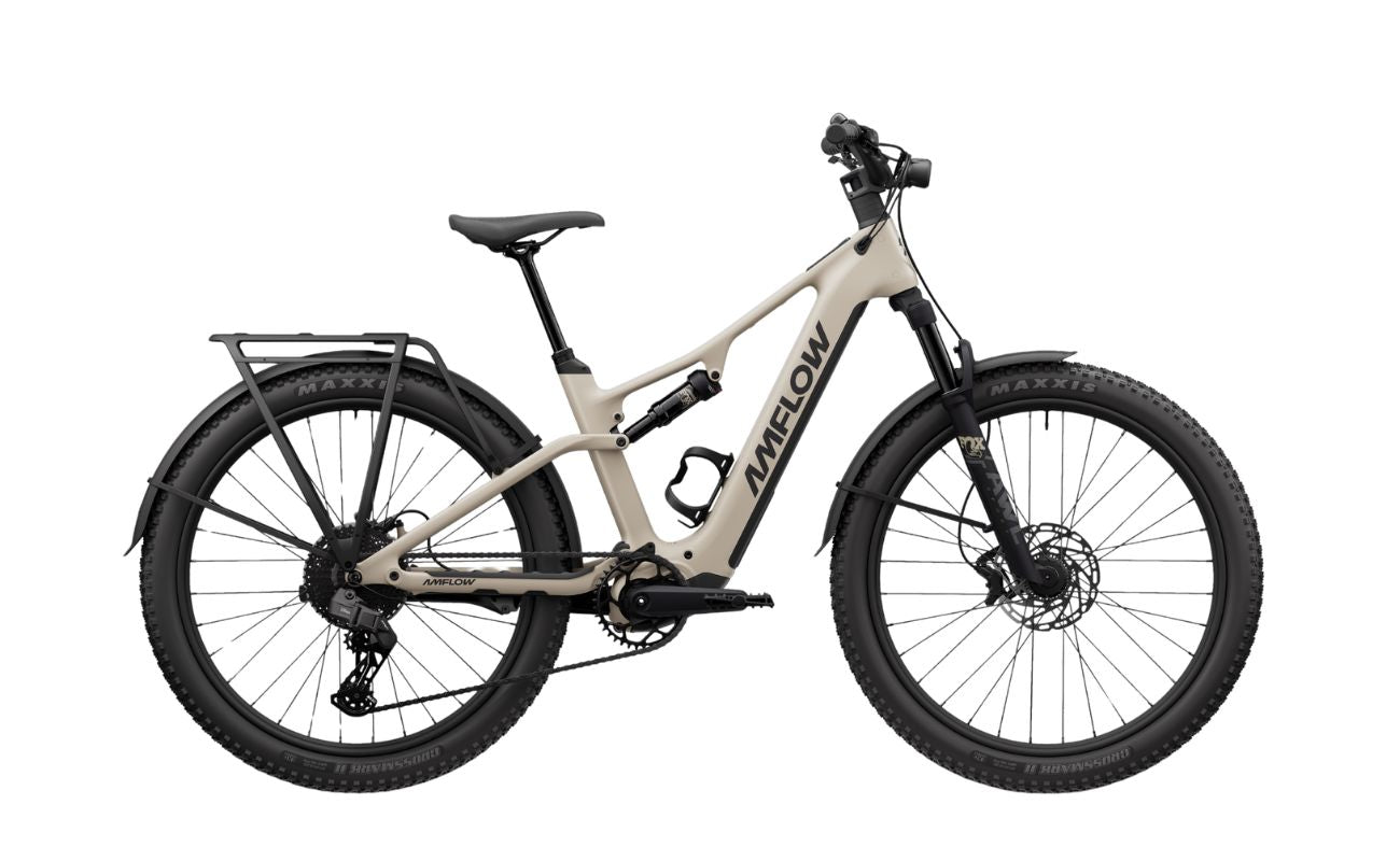 Amflow TL Carbon Silica Beige side profile electric bike Brisbane