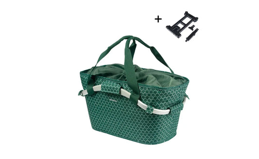 Basil Flair Carry All Rear Basket MIK, 22L, Green | Electric Bikes Brisbane