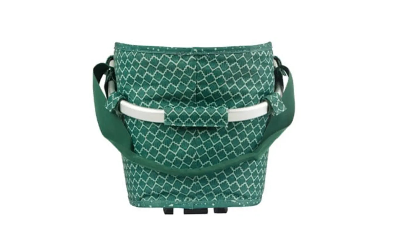 Basil Flair Carry All Rear Basket MIK, 22L, Green Side View | Electric Bikes Brisbane