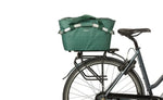 Basil Flair Carry All Rear Basket MIK, 22L, Green Installed in a Bike rack | Electric Bikes Brisbane