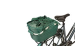 Basil Flair Carry All Rear Basket MIK, 22L, Green Installed look | Electric Bikes Brisbane