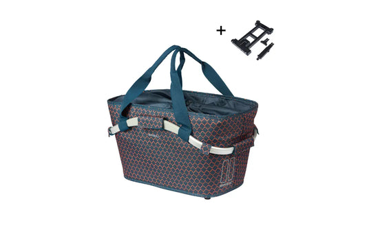 Basil Flair Carry All Rear Basket MIK, 22L, Navy | Electric Bikes Brisbane