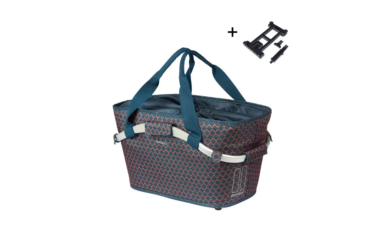 Basil Flair Carry All Rear Basket MIK, 22L, Navy | Electric Bikes Brisbane