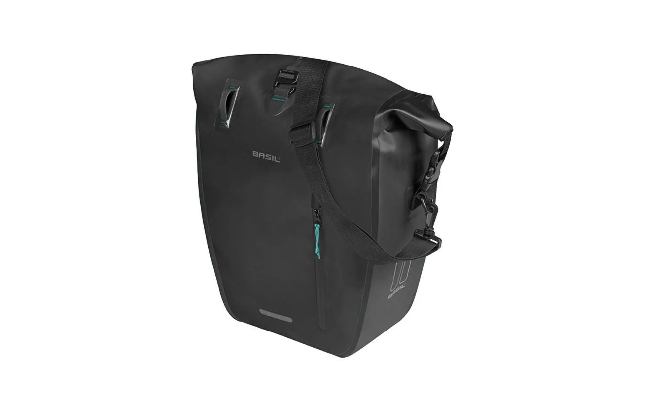 Basil Rivo L waterproof bike pannier with detachable shoulder strap