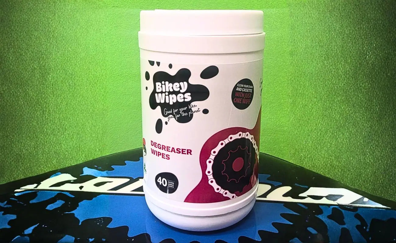 Bikey Wipes Degreaser Wipes in green background | Electric Bikes Brisbane