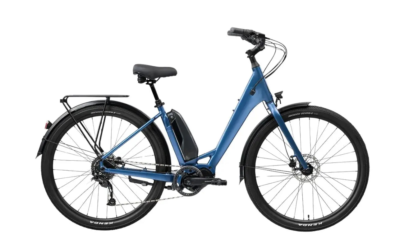 Norco Scene VLT Blue step-through electric bike side profile Brisbane