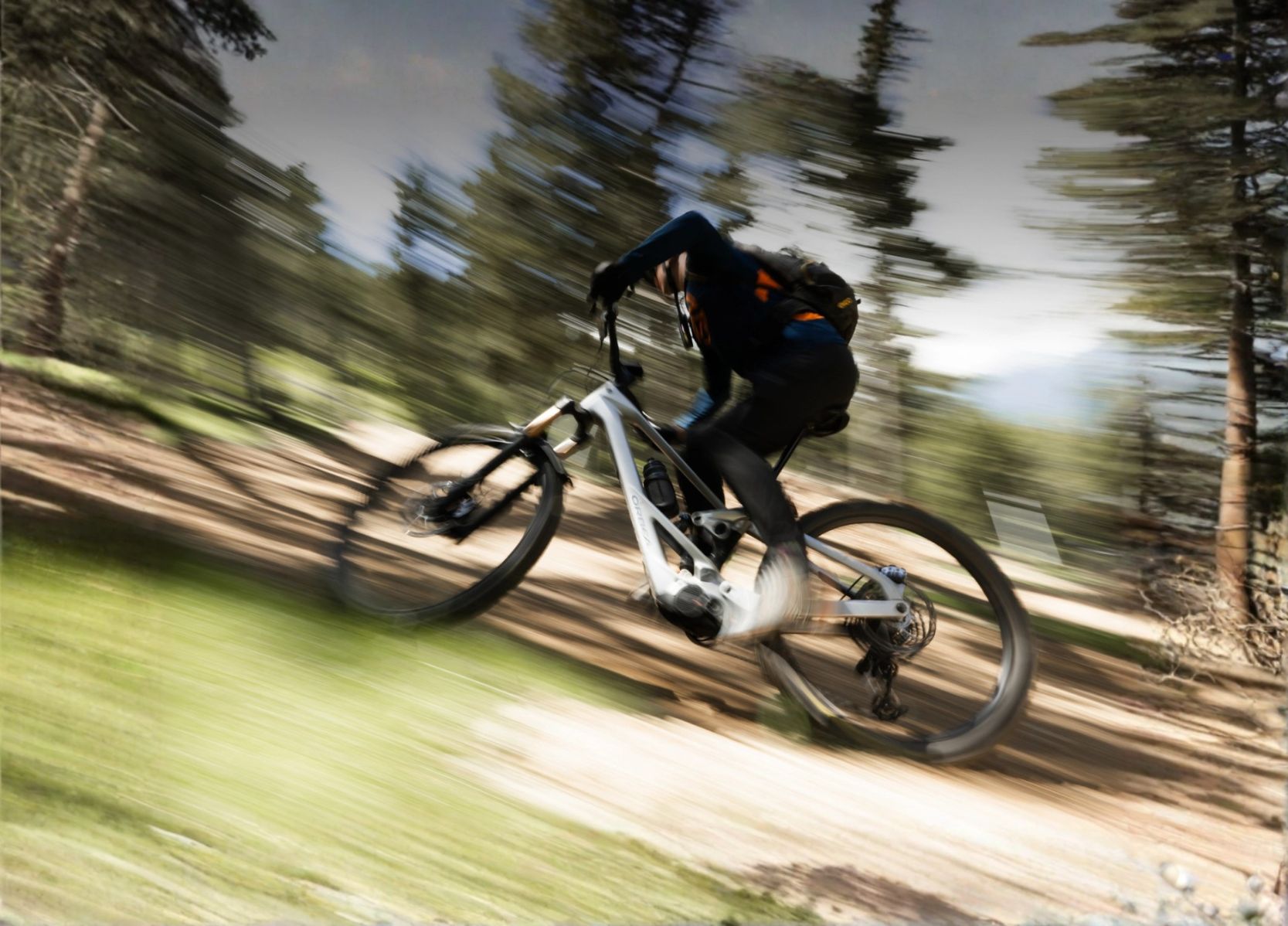 Orbea Wild LT electric mountain bike with DJI Avinox motor on technical mountain trail