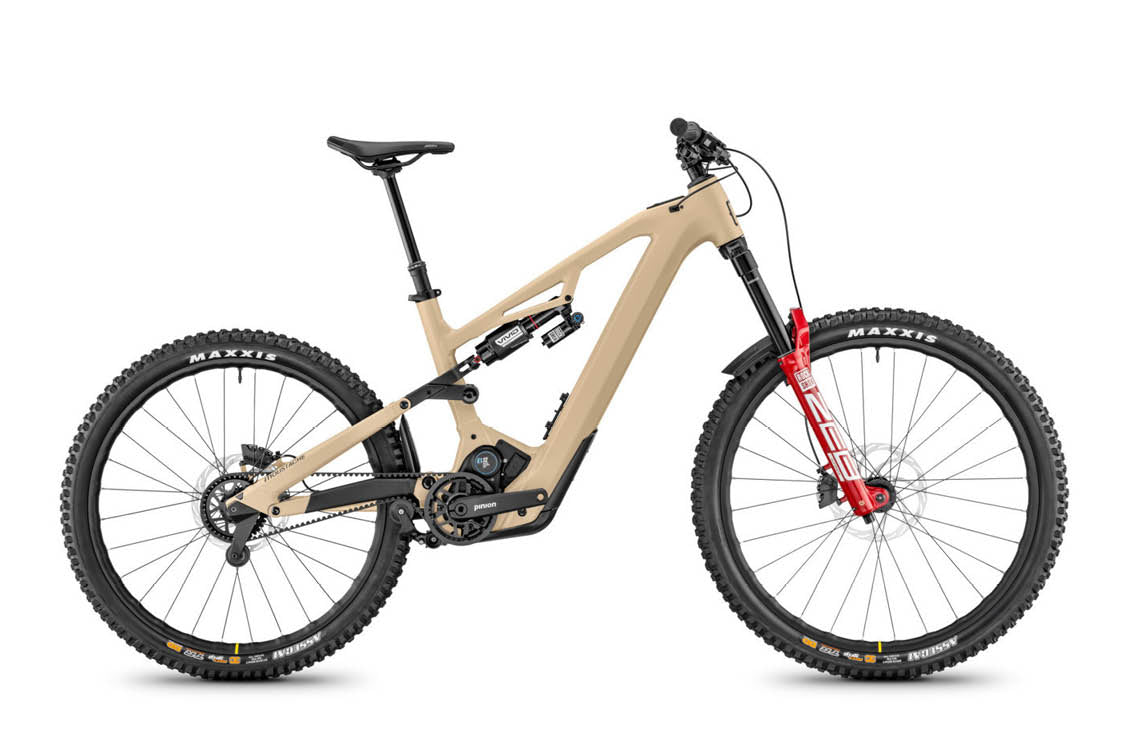 Moustache Clutch 160.9 Pinion eMTB, Dune Matt | Electric Bikes Brisbane
