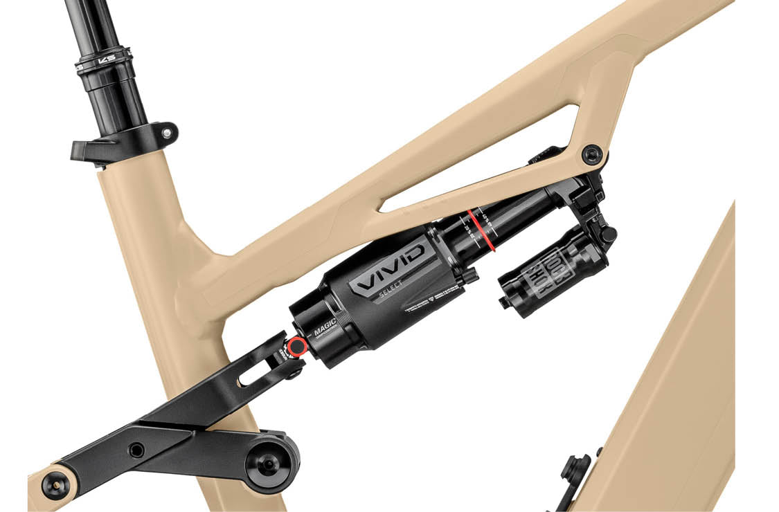 Moustache Clutch 160.8 electric bike with Rockshox Vivid Select shock 