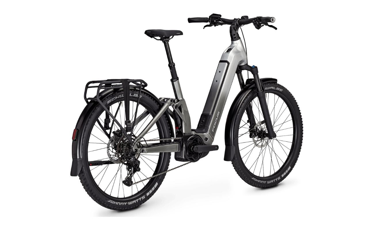 Focus Aventura2 FS 6.7 Wa E-Bike - Silver Rear View  | Electric Bikes Brisbane