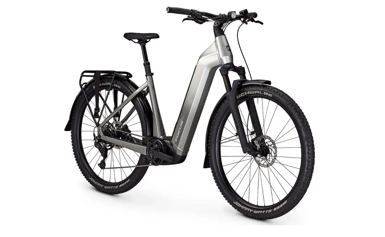 Focus F26 Aventura2 6.7 Wave E-Bike Silver Front View | Electric Bikes Brisbane