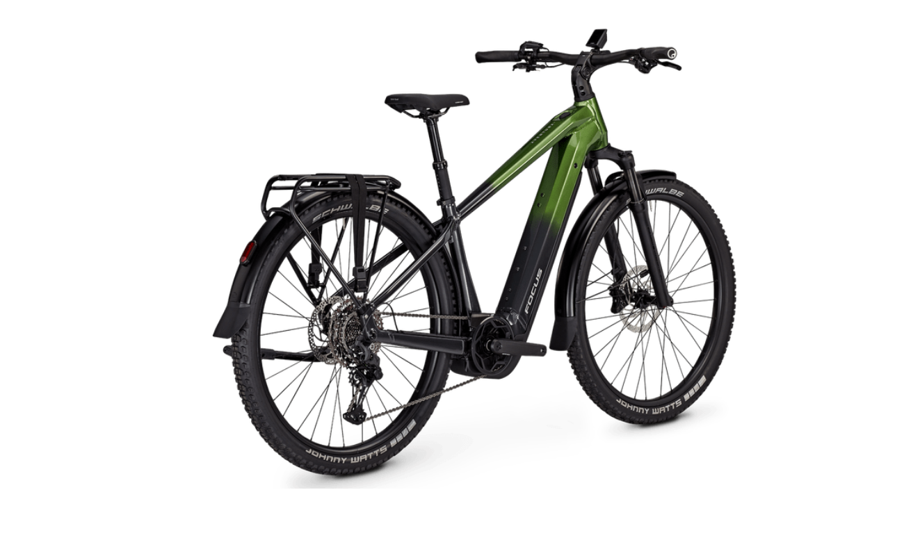 Focus F26 Aventura2 6.8 800Wh E-Bike Sprucegreen Rear view | Electric Bikes Brisbane
