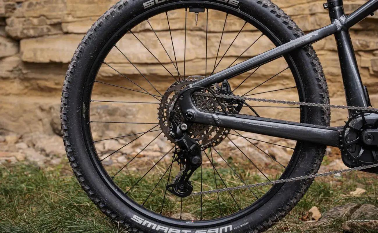 Focus F26 Jarifa2 6.7 Hardtail E-MTB rear tire and gear view | Electric Bikes Brisbane