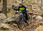 Focus Sam2 6.7 Electric Mountain Bike descending a rocky trail | being tested by Flow Magazine