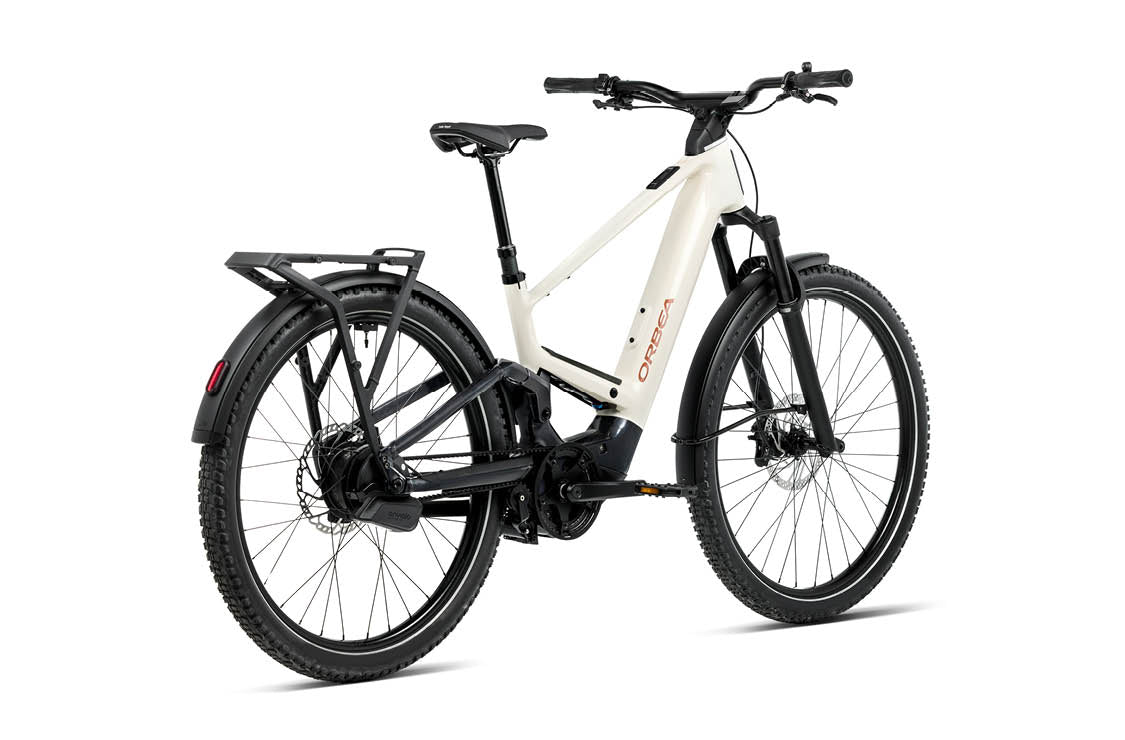 Orbea Muga 10 Electric Bike, Ivory-Black from rear | Electric Bikes Brisbane