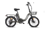 Earth Ant TX24 Folding EBike, Charcoal w front basket | Electric Bikes Brisbane