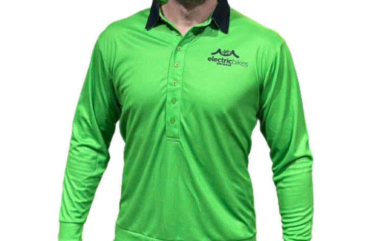 EBB Long Sleeve UV-Proof Touring Jersey, Front | Electric Bikes Brisbane