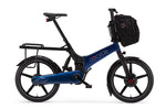 GoCycle G4 folding ebike, Blue w rear rack, front pannier | Electric Bikes Brisbane