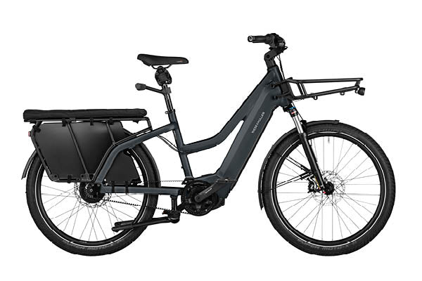 Riese & Muller Multicharger Mixte GT Vario 750, Passenger Kit and Cargo Front Carrier EBike | Electric Bikes Brisbane