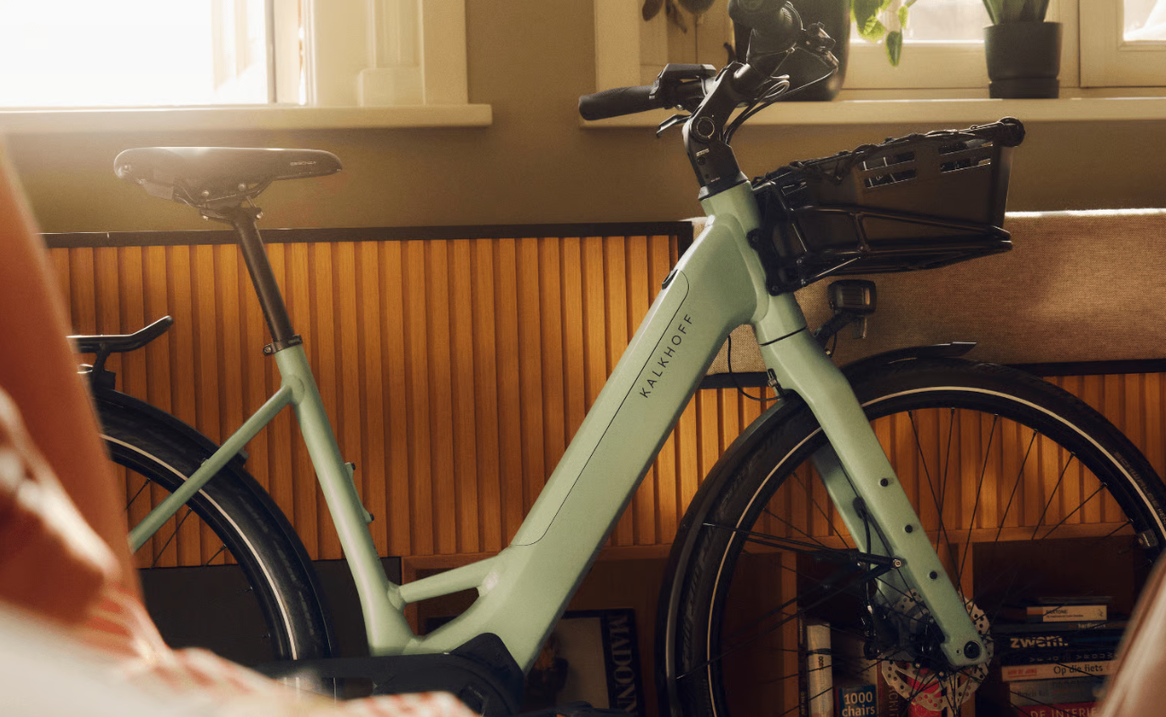 Kalkhoff Front Carrier for L.B EBike Installed in a green Kalkhoff eBike | Electric Bikes Brisbane