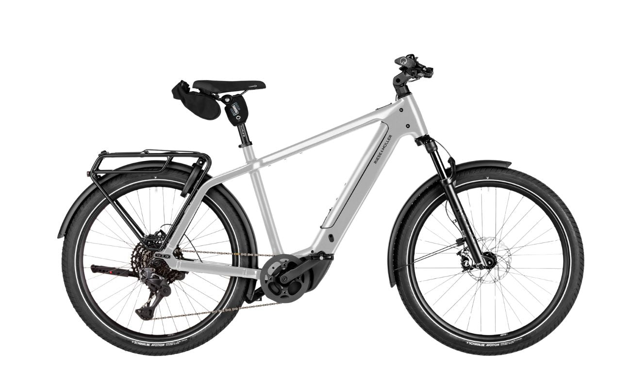 Riese & Müller Charger5 Touring Pro Magnesium side view electric bike with Shimano Di2 shifting Brisbane