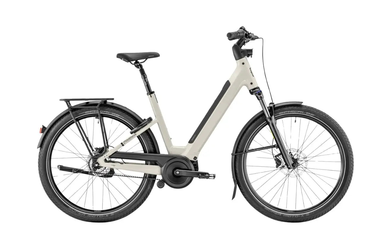 Moustache Mardi 27.4 Belt step-through commuter e-bike, side profile on white background