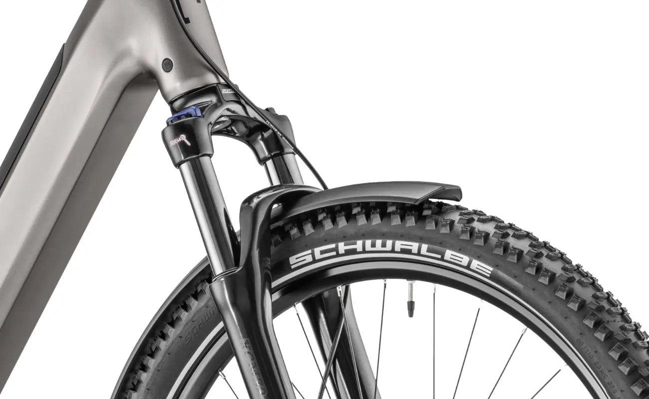 Moustache Open X road2 eBike 2026 Titanium matt Suspension view | Electric Bikes Brisbane