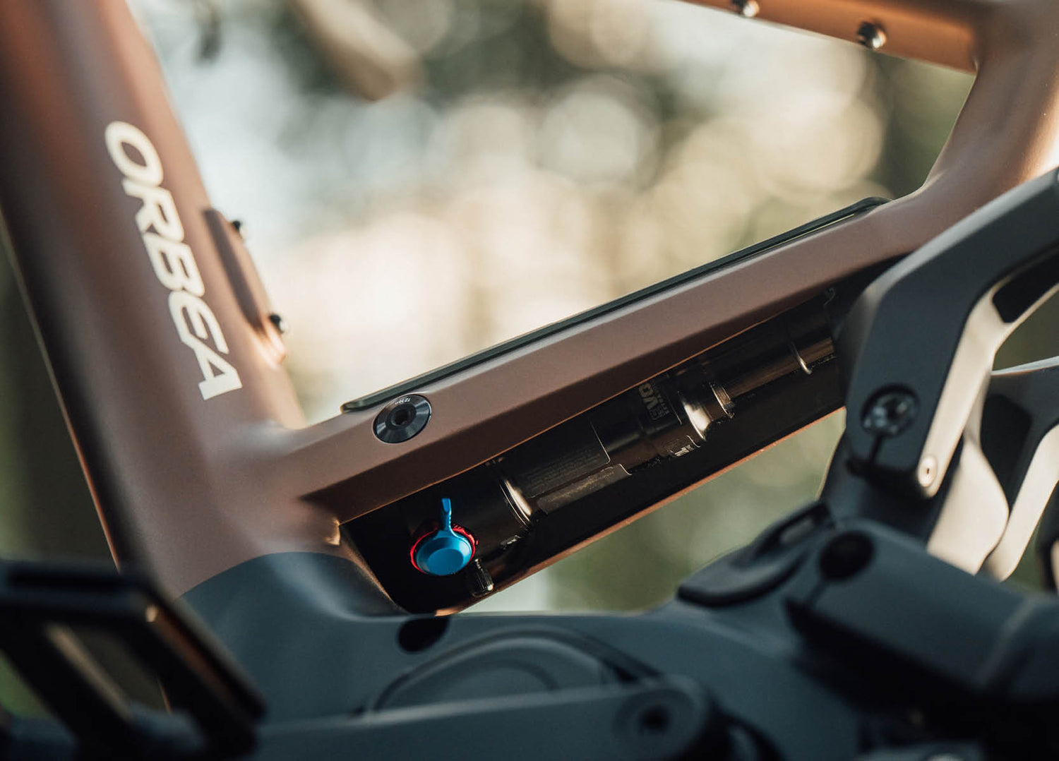 Orbea Muga Electric Bike, showing Rear Suspension mounting