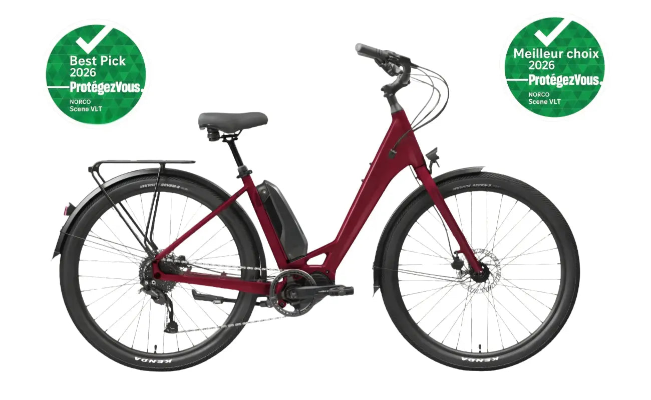 Norco Scene VLT Deep Red side profile electric bike Brisbane