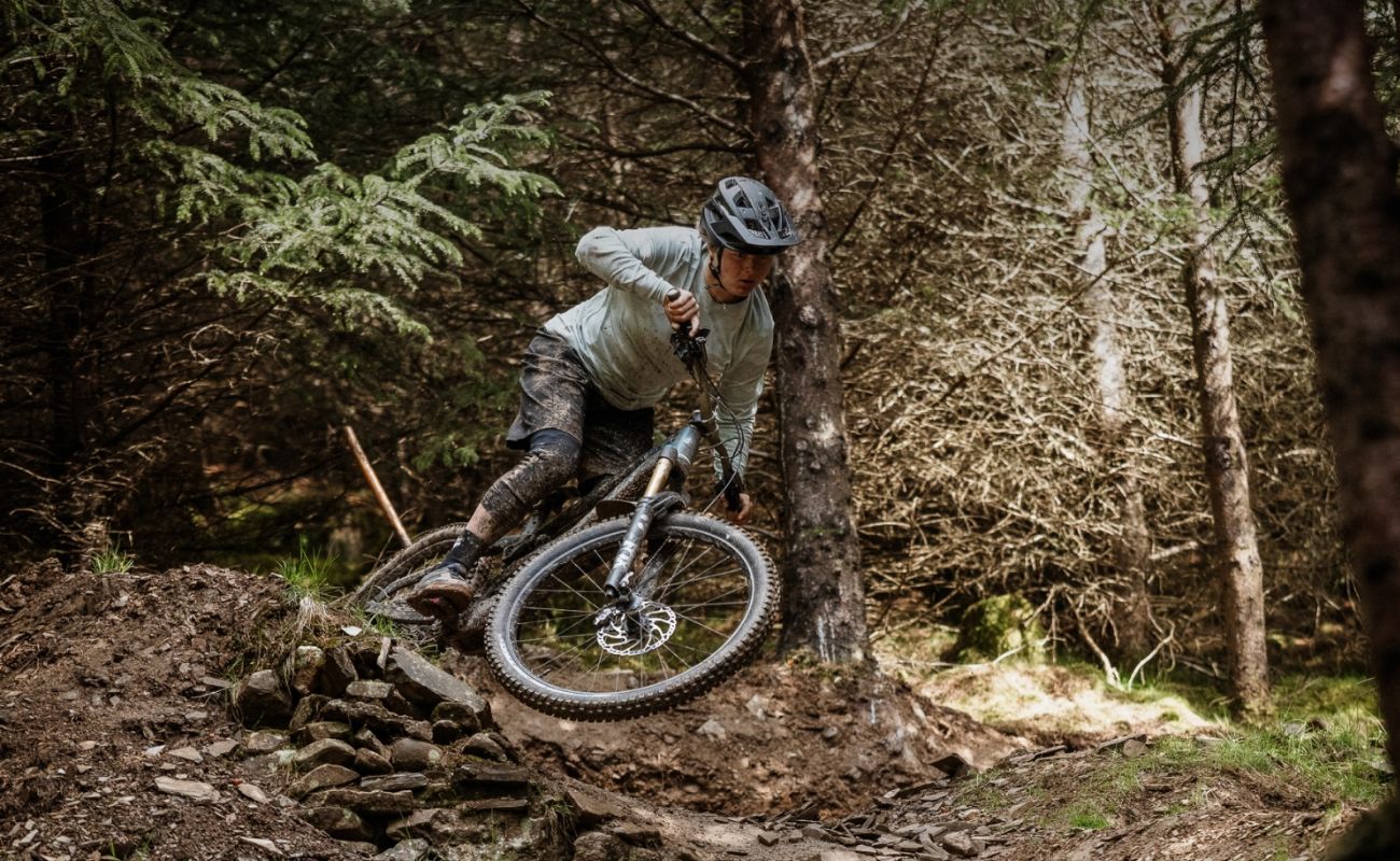 Orbea Wild LT eMTB 2027 rider cornering forest singletrack electric bike Brisbane