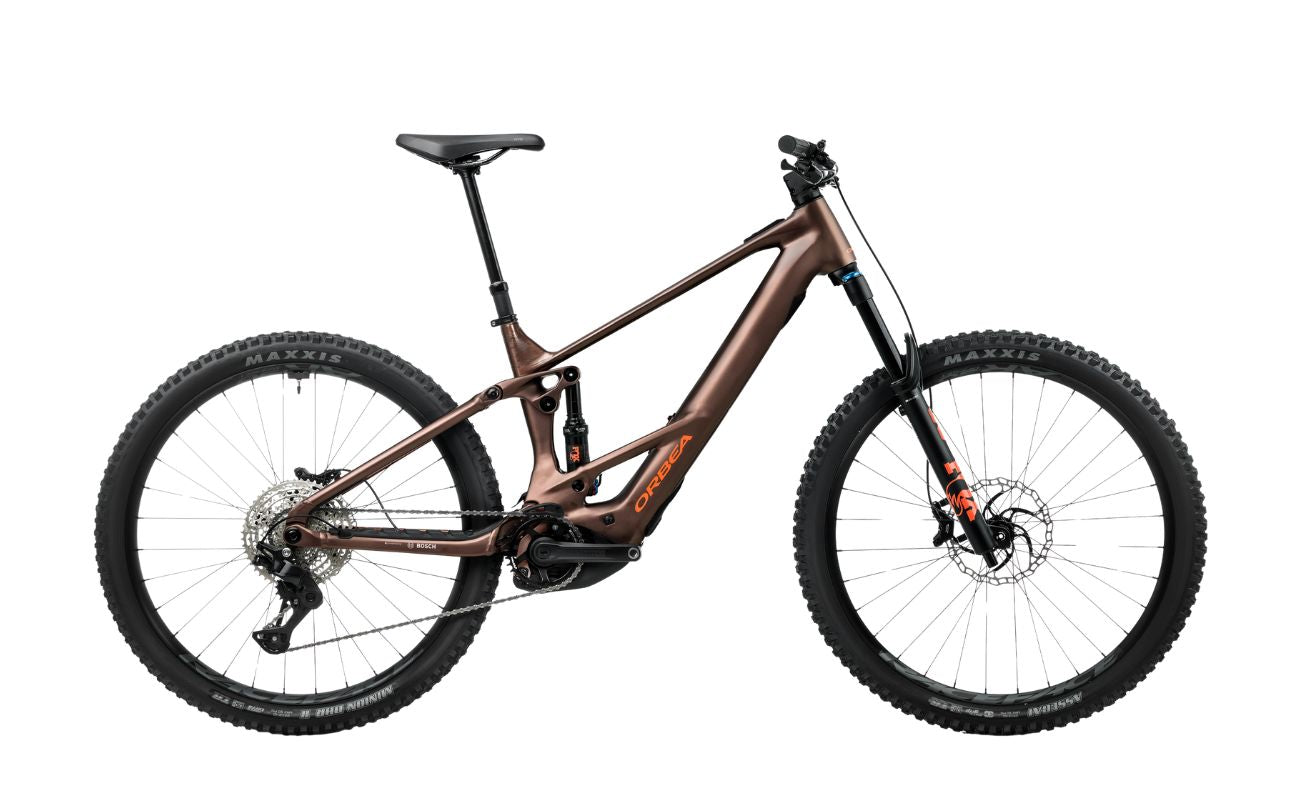 Orbea Wild TR H10 Metallic Rust alloy eMTB side view with Bosch CX motor