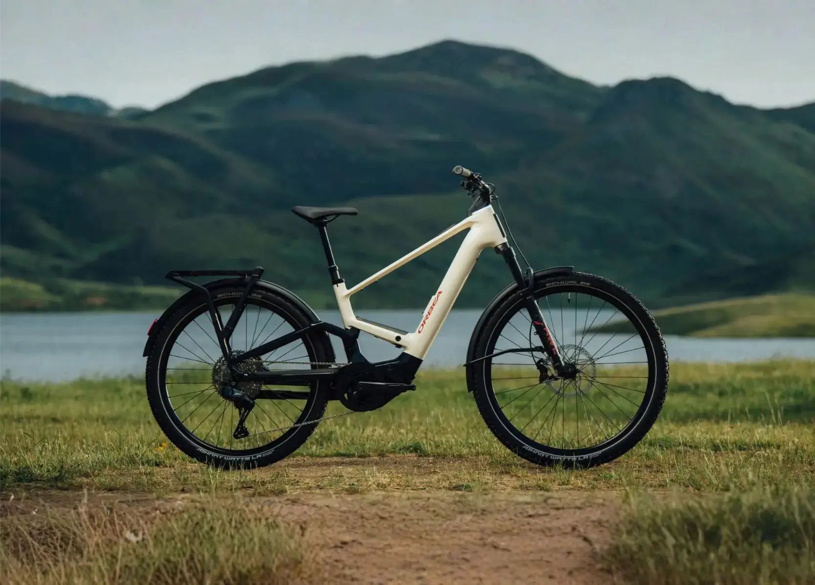 Orbea Muga adventure e-bike on gravel trail, Brisbane Valley Rail Trail