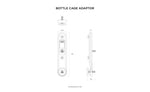 Quad Lock Bottle Cage Adaptor technical drawing showing front and side views with dimensions in millimetres.