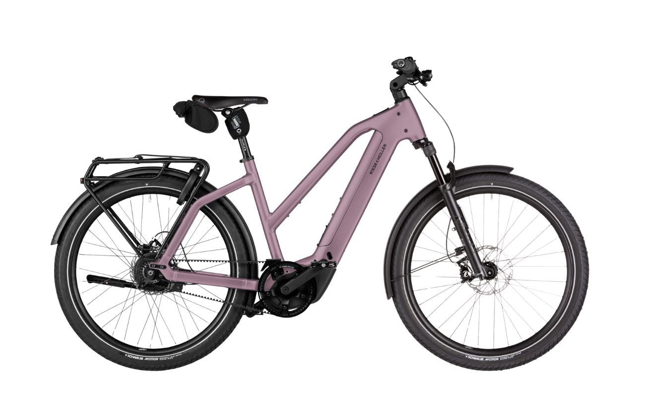 Riese & Müller Charger5 Mixte Vario Lavender electric bike side view Brisbane