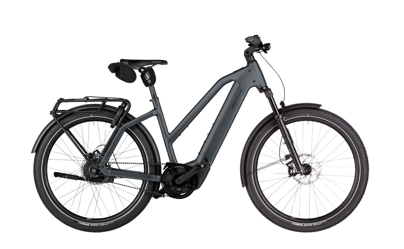 Riese & Müller Charger5 Mixte Vario Slate Grey electric bike side view Brisbane