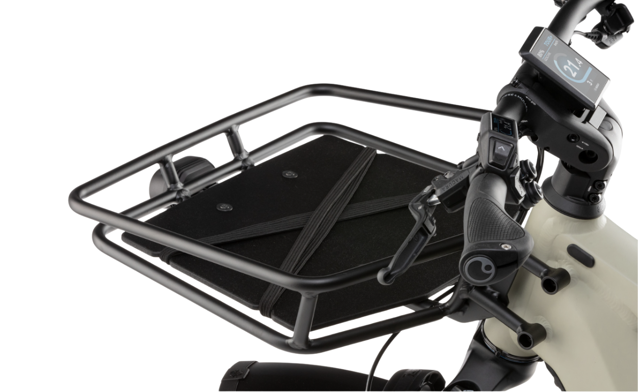 Riese & Muller Multicharger3 Touring EBike Closeup Front Carrier | Electric Bikes Brisbane