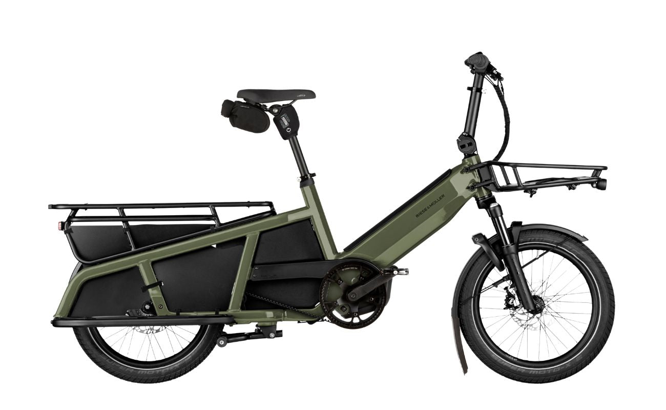 Riese & Muller Multitinker2 Silent Cargo E-Bike in Olive Black Colour | Electric Bikes Brisbane