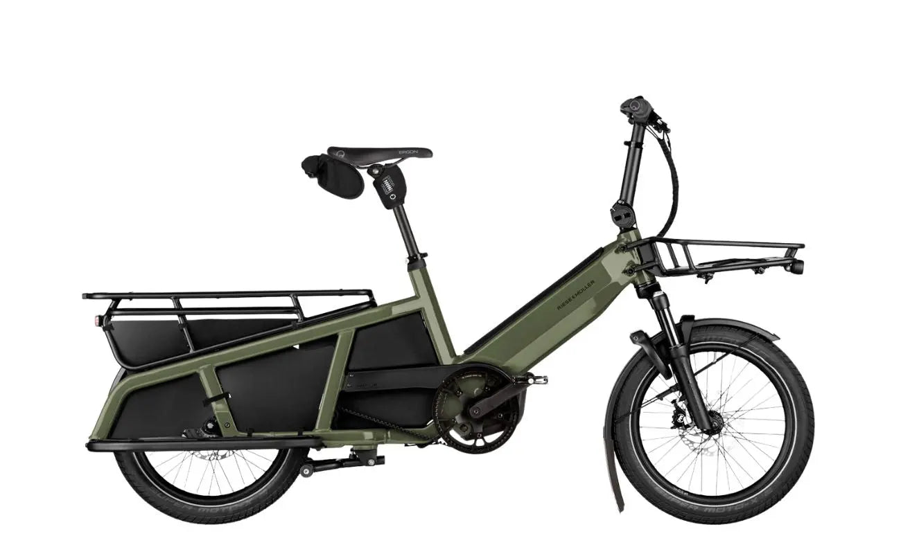 Riese & Müller Multitinker2 Vario Olive Black cargo eBike side view Brisbane
