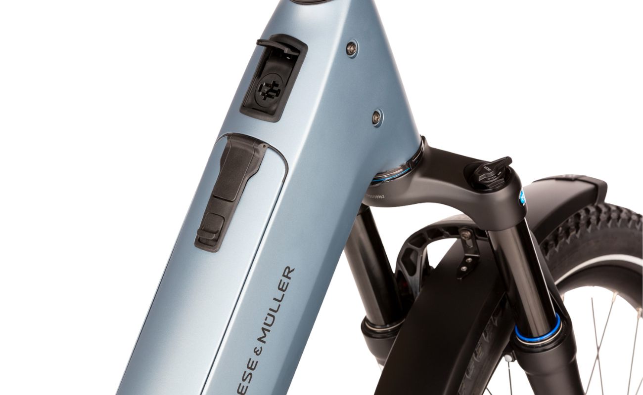 Riese & Muller Nevo5 Automatic 800Wh E-Bike Charging port | Electric Bikes Brisbane