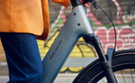 Close-up of a Riese & Muller electric bike with a blurred background | Electric Bikes Brisbane
