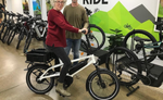 Customer testing seat height | Electric Bikes Brisbane