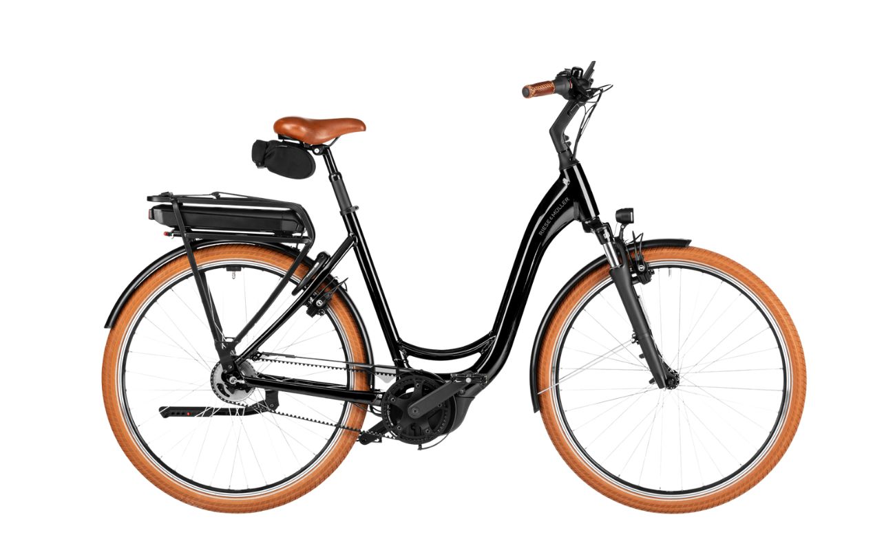 Riese & Müller Swing5 Silent Black E-Bike 2027 side profile with Bosch motor and belt drive