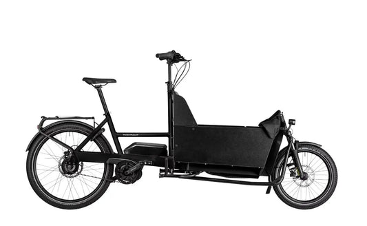 Riese & Müller Transporter2 65 Vario Black cargo box side profile electric bike Brisbane
