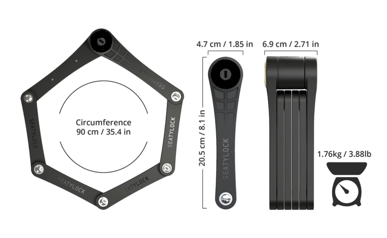 Seatylock Foldylock 90cm Specifications | Electric Bikes Brisbane