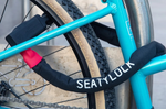 Seatylock Viking Silver Chain Lock in a blue bike